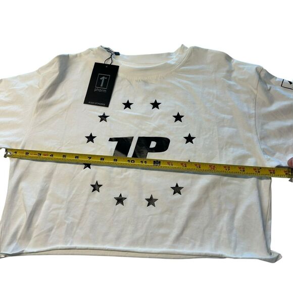 1st Phorm Women’s M Long Sleeve Crop Top‎ White Relaxed Fit Pump Cover New - Picture 4 of 7
